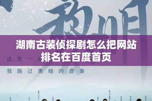 湖南古装侦探剧怎么把网站排名在百度首页