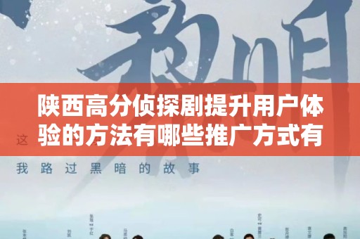 陕西高分侦探剧提升用户体验的方法有哪些推广方式有哪些