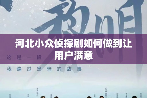 河北小众侦探剧如何做到让用户满意