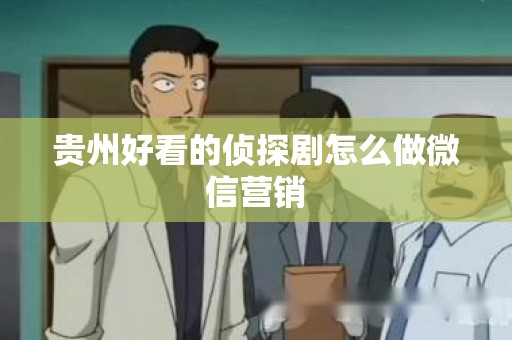 贵州好看的侦探剧怎么做微信营销