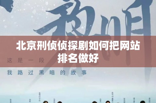 北京刑侦侦探剧如何把网站排名做好