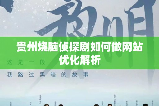 贵州烧脑侦探剧如何做网站优化解析