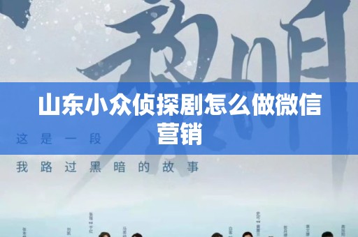 山东小众侦探剧怎么做微信营销