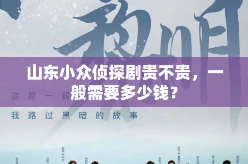 山东小众侦探剧贵不贵，一般需要多少钱？