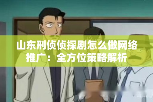 山东刑侦侦探剧怎么做网络推广：全方位策略解析