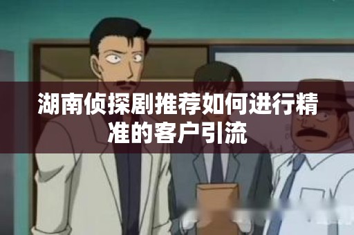 湖南侦探剧推荐如何进行精准的客户引流