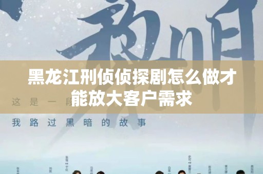 黑龙江刑侦侦探剧怎么做才能放大客户需求