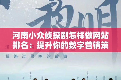 河南小众侦探剧怎样做网站排名：提升你的数字营销策略