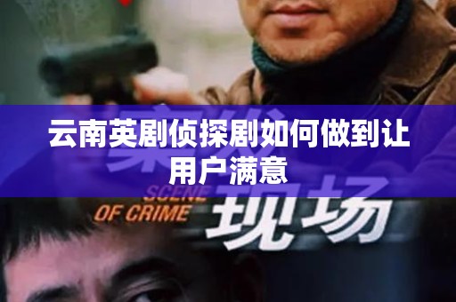 云南英剧侦探剧如何做到让用户满意
