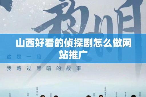 山西好看的侦探剧怎么做网站推广