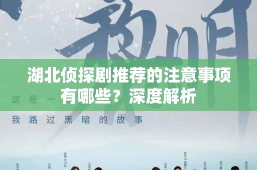 湖北侦探剧推荐的注意事项有哪些？深度解析