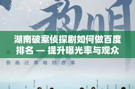 湖南破案侦探剧如何做百度排名 — 提升曝光率与观众喜爱度
