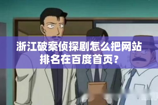 浙江破案侦探剧怎么把网站排名在百度首页？