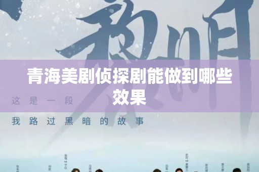 青海美剧侦探剧能做到哪些效果