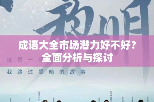 成语大全市场潜力好不好？全面分析与探讨