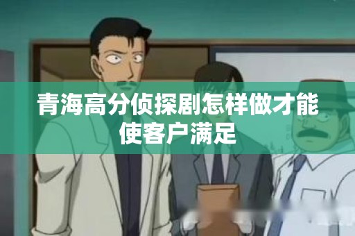 青海高分侦探剧怎样做才能使客户满足