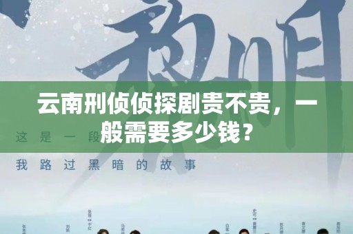 云南刑侦侦探剧贵不贵，一般需要多少钱？
