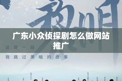广东小众侦探剧怎么做网站推广