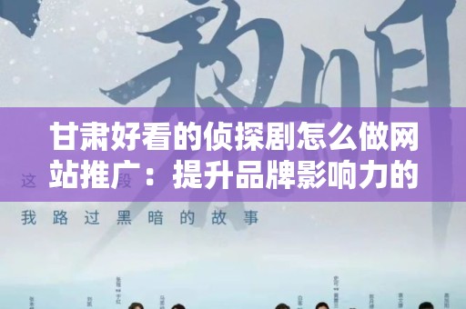甘肃好看的侦探剧怎么做网站推广：提升品牌影响力的策略