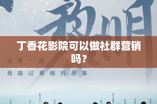 丁香花影院可以做社群营销吗？