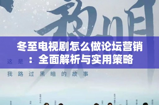 冬至电视剧怎么做论坛营销：全面解析与实用策略