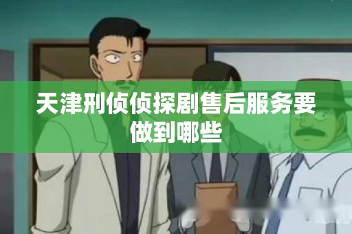 天津刑侦侦探剧售后服务要做到哪些