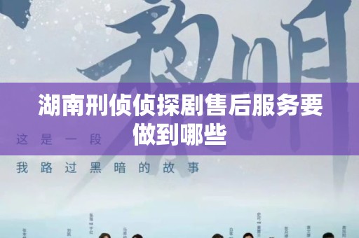 湖南刑侦侦探剧售后服务要做到哪些