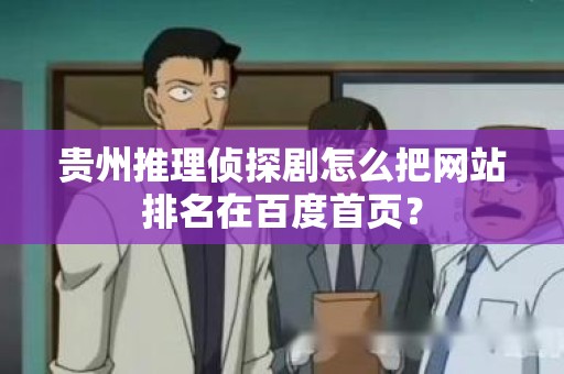 贵州推理侦探剧怎么把网站排名在百度首页？