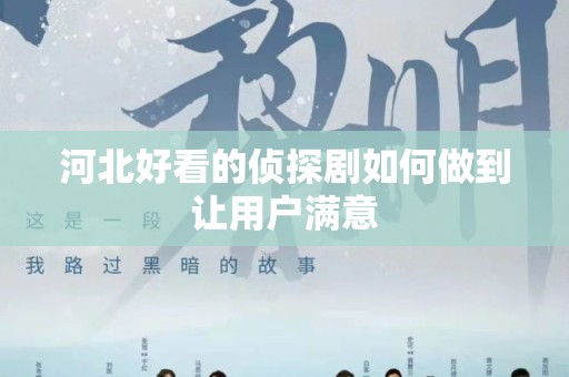 河北好看的侦探剧如何做到让用户满意