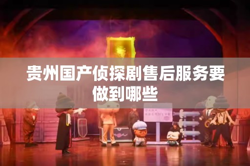 贵州国产侦探剧售后服务要做到哪些