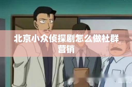 北京小众侦探剧怎么做社群营销