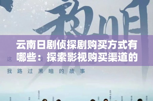 云南日剧侦探剧购买方式有哪些：探索影视购买渠道的最佳实践